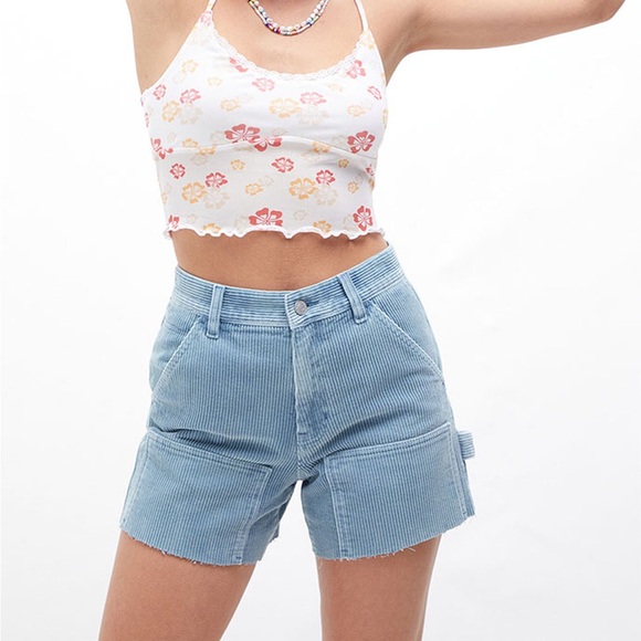 PacSun Sky Blue Corduroy Cargo Shorts - Picture 2 of 6